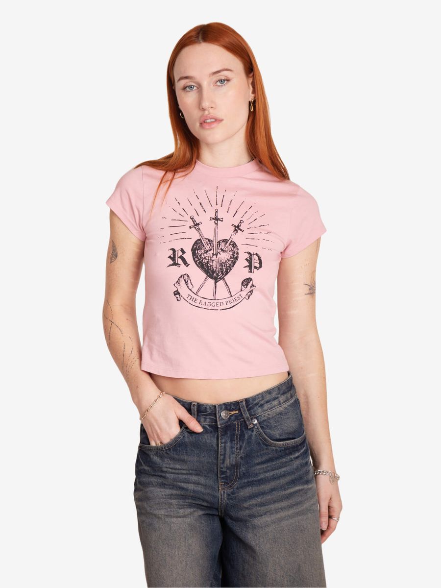 THE RAGGED PRIEST — Футболка Heart Baby Tee Pink
