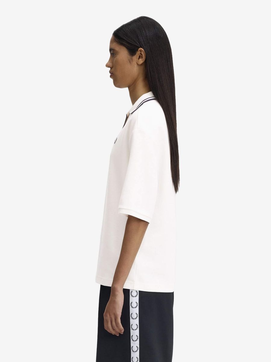FRED PERRY — Поло W Open Collar Tipped Polo Shirt White/Black