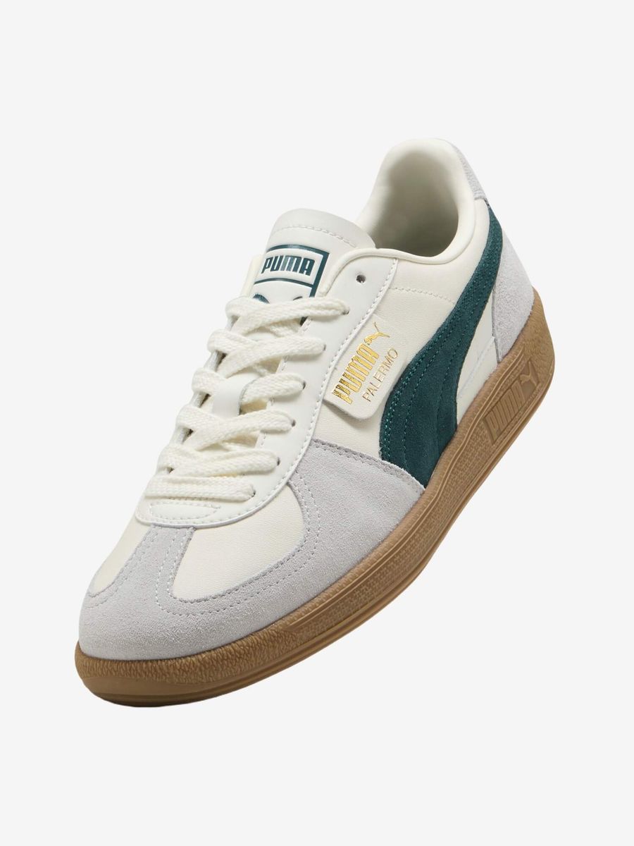 PUMA — Кроссовки Palermo Lth Warm White/Green Terrain