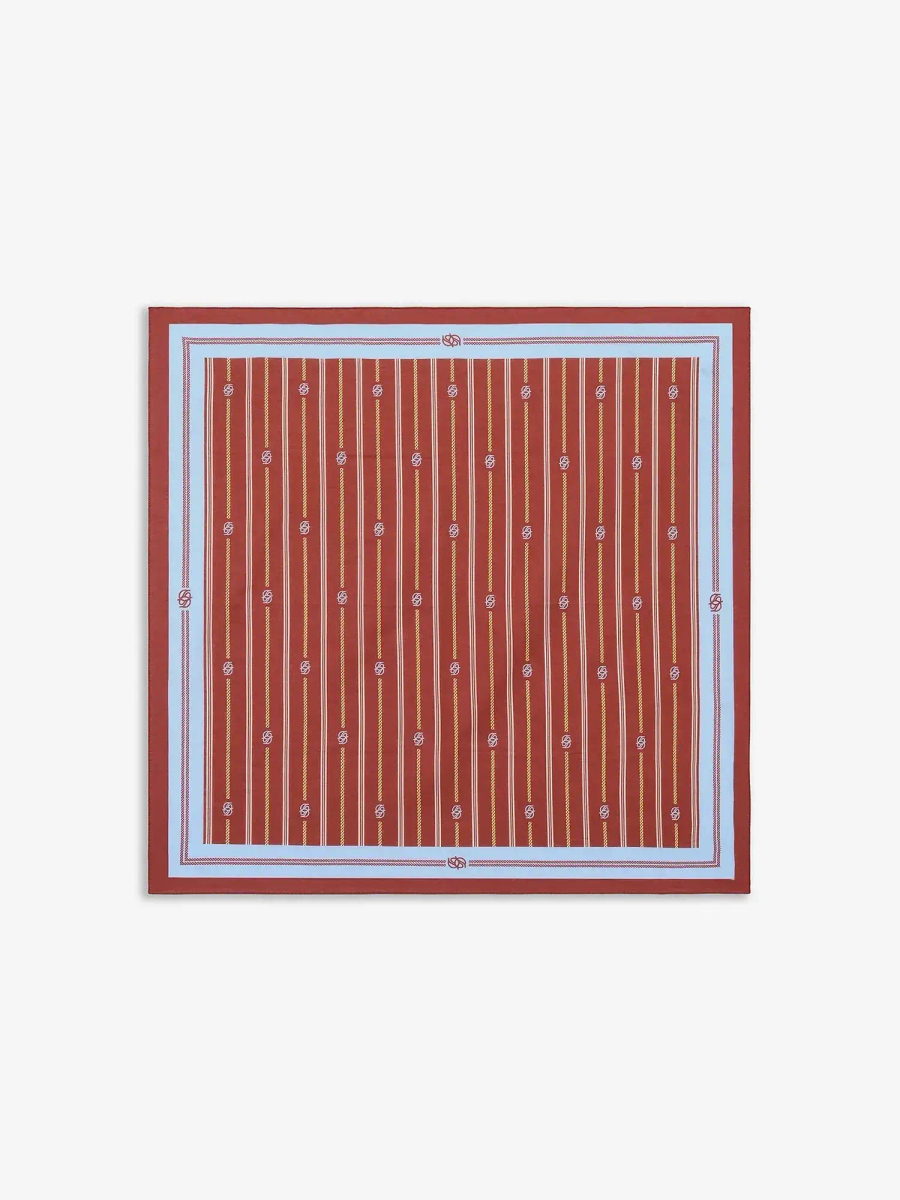 DRÔLE DE MONSIEUR — Бандана Foulard Rayure Monogramme Dark Red os