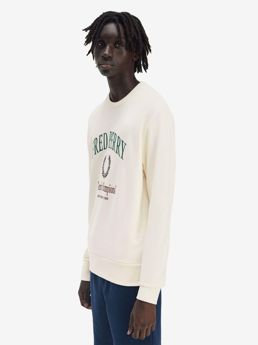 FRED PERRY — Свитшот Embroidered Champion Ecru Sweat