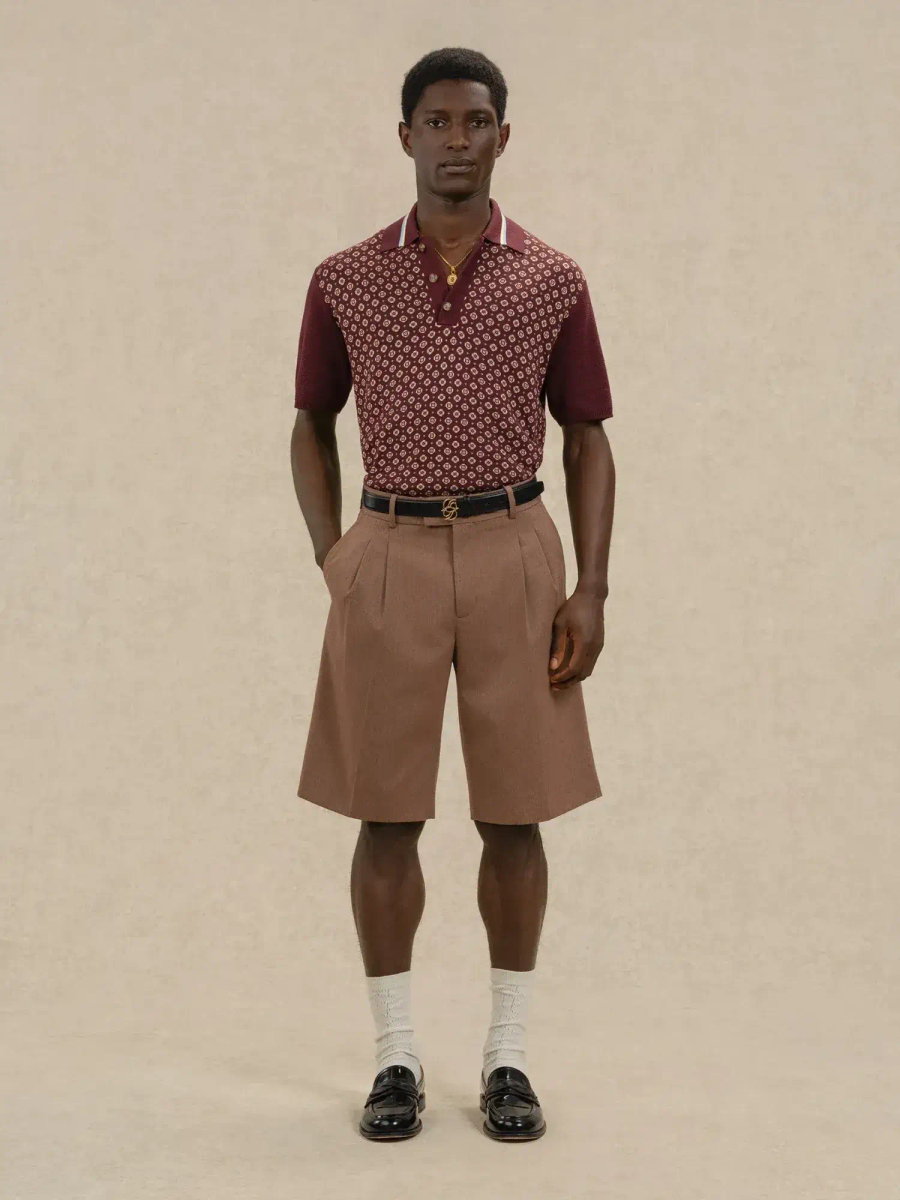 DRÔLE DE MONSIEUR — Поло Polo Maille Jacquard Cravate Dark Red