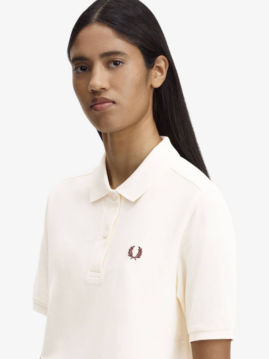 FRED PERRY — Поло W Fred Perry Polo Shirt Ecru/Oxblood