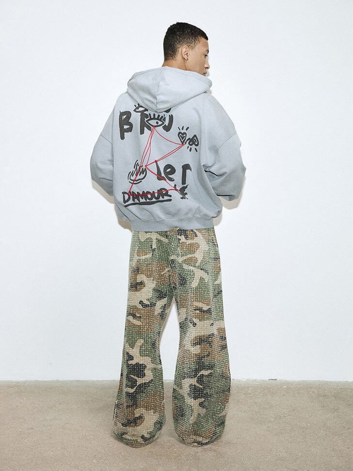 BRÛLER D’AMOUR — Худи Zip Investigation Grey
