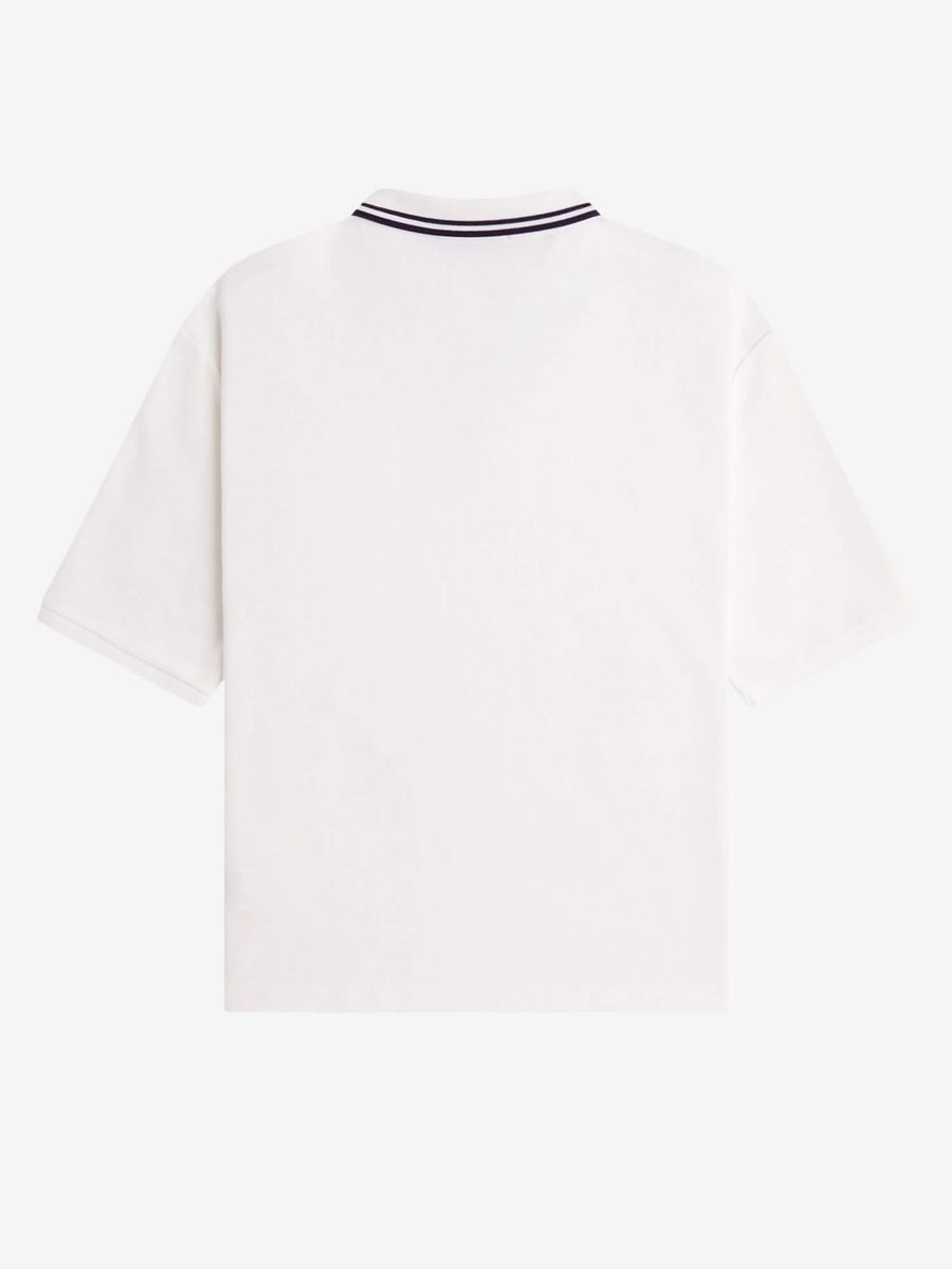 FRED PERRY — Поло W Open Collar Tipped Polo Shirt White/Black