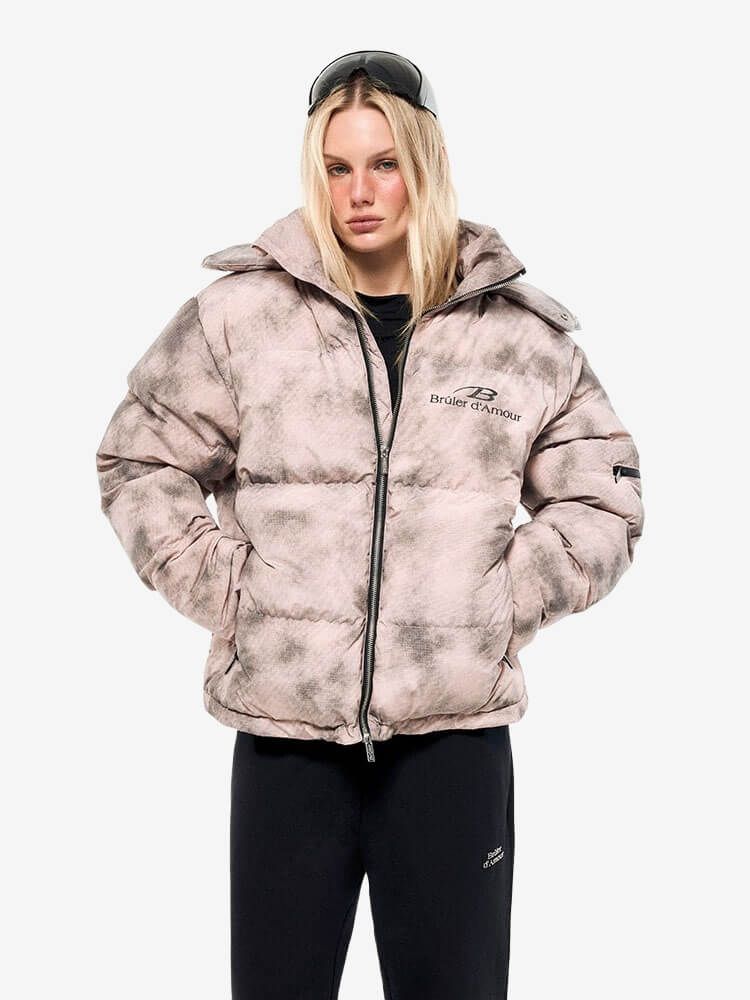 BRÛLER D’AMOUR — Куртка Sable Puffer серо-розовый