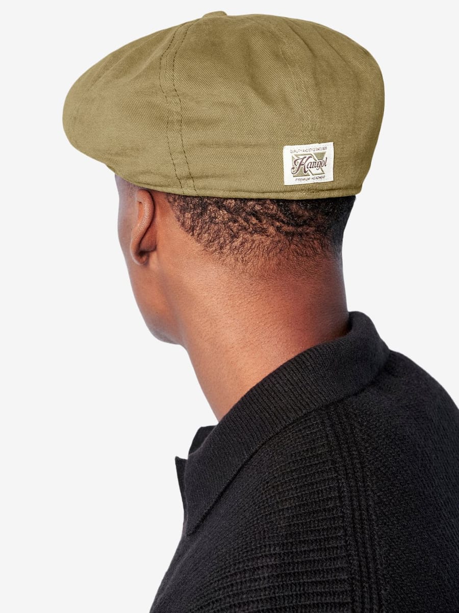 KANGOL — Кепка Восьмиклинка Heavy Washed Oil Green