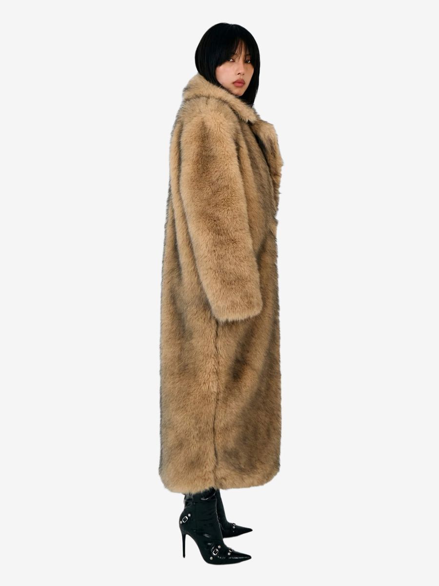 THE RAGGED PRIEST — Пальто меховое Tara Coat Beige