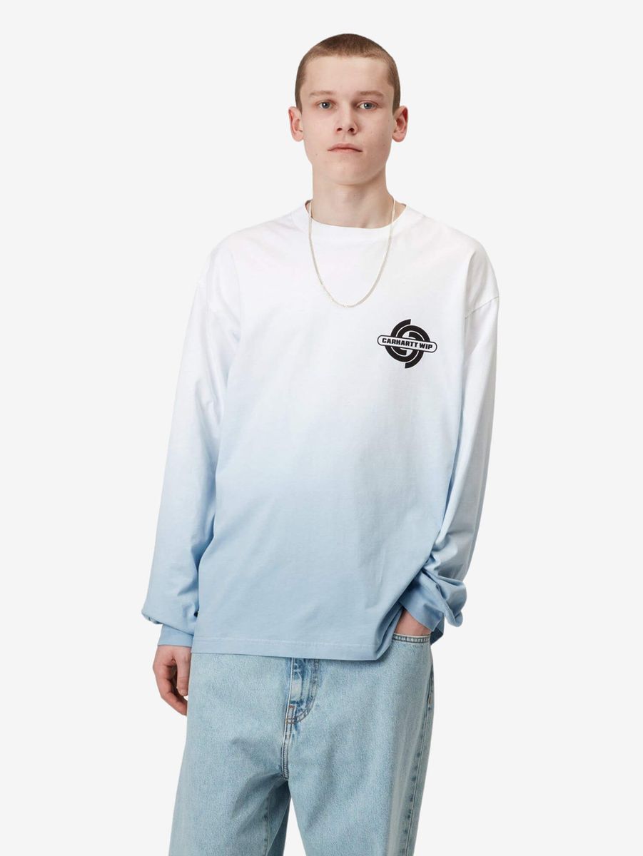 CARHARTT WIP — Лонгслив S/S Light Work White/Bluebird (Dip Dye)