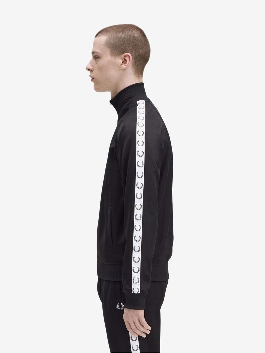 FRED PERRY — Олимпийка Taped Track Carbon Black