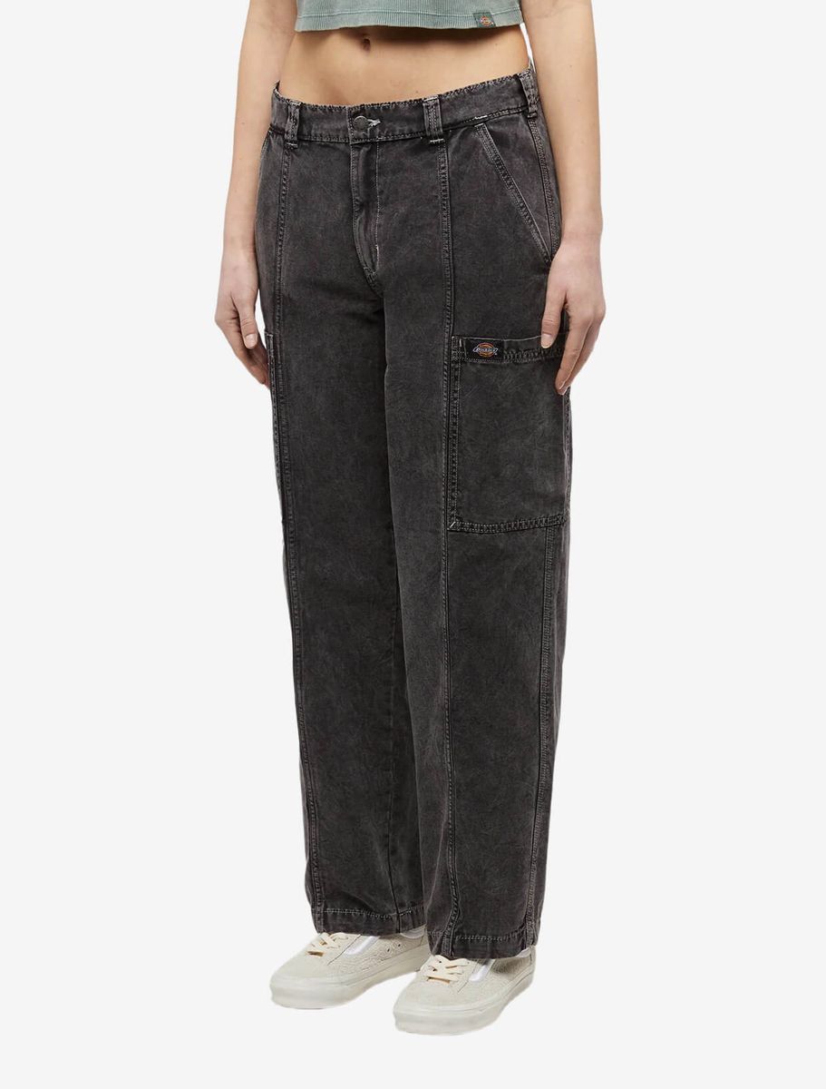 DICKIES — Штаны W Newington Stone Washed Black