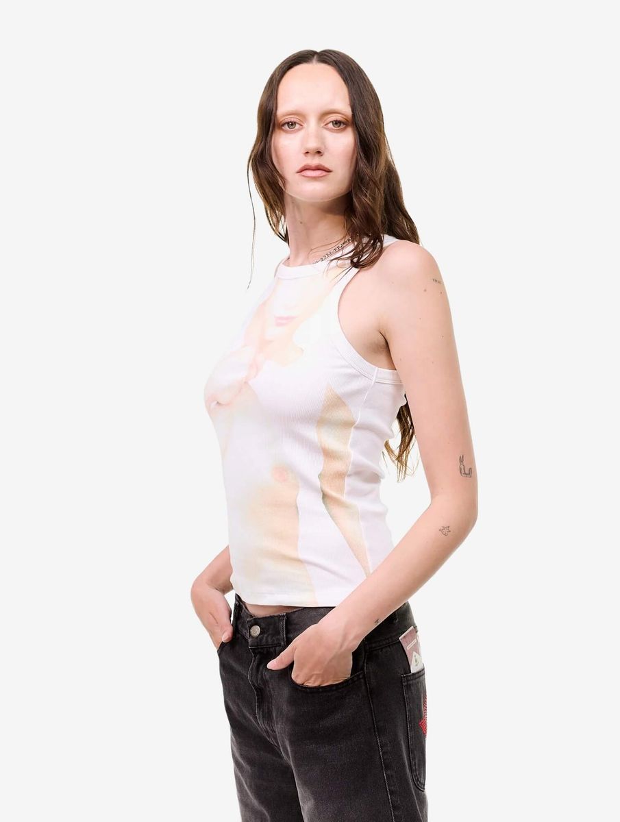 CARNE BOLLENTE — Майка Tank Top Power Bottom White