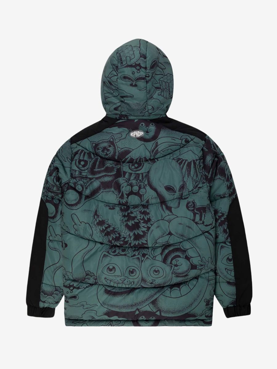 RIPNDIP — Куртка Dark Twisted Fantasy Puffer Olive/Black