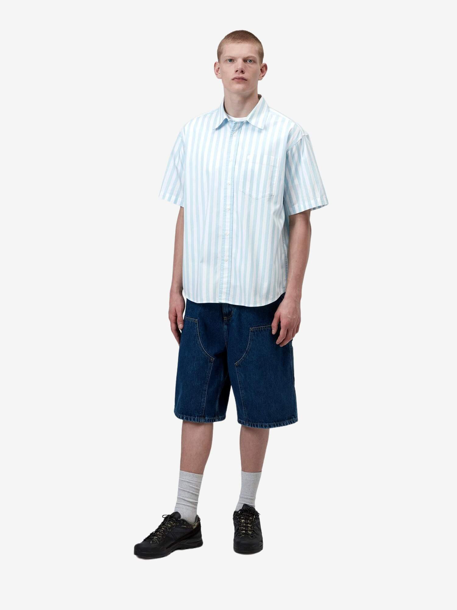 CARHARTT WIP — Рубашка S/S Royce Stripe Icaria/White