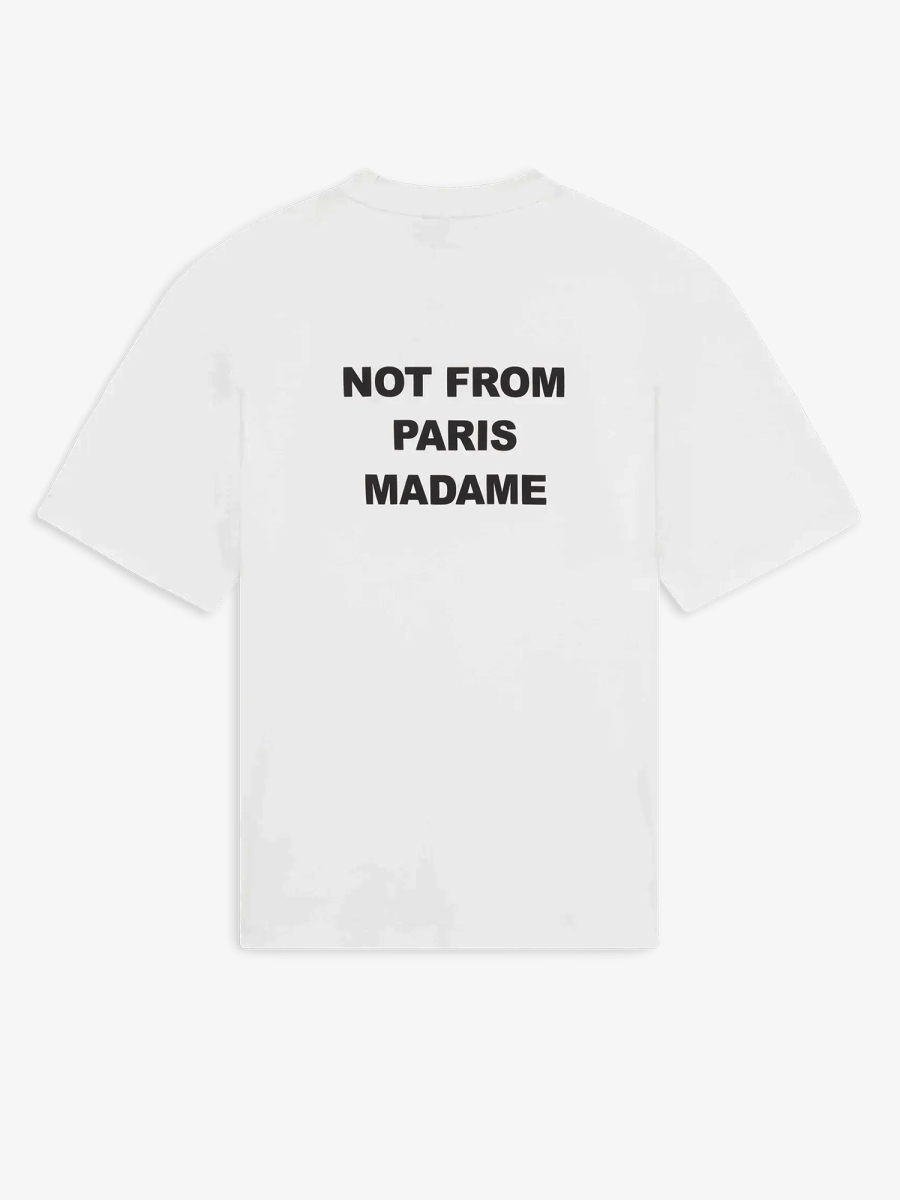 DRÔLE DE MONSIEUR — Футболка Bold Slogan Tee Optic White