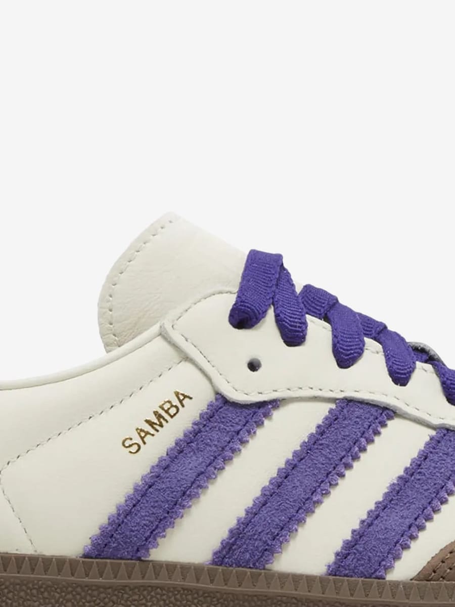ADIDAS ORIGINALS — Samba OG Off White/Purple/Green
