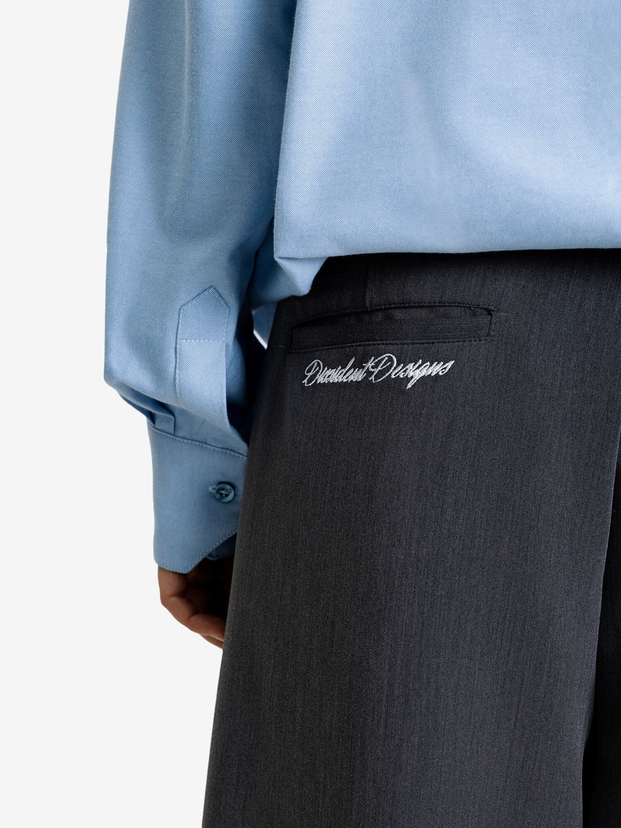 DISSIDENT — Штаны Graduate Wide Trousers in Melange Grey