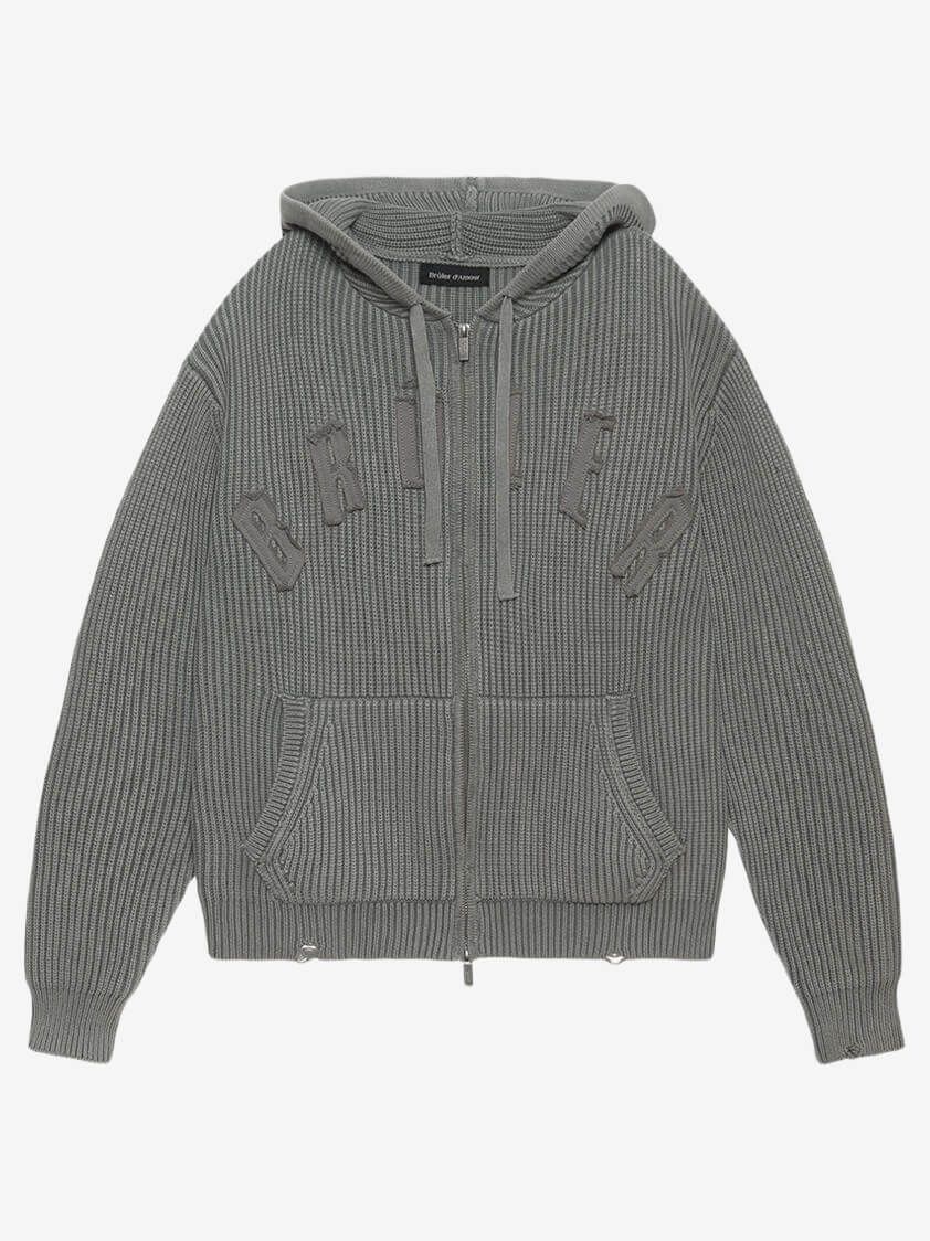 BRÛLER D’AMOUR — Худи Zip Blesser Grey (Garment Wash)