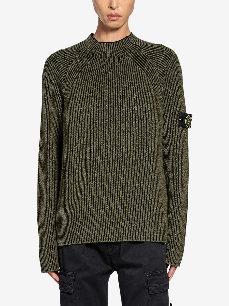 STONE ISLAND — Свитер Wool Crew Neck Sweater Military Green