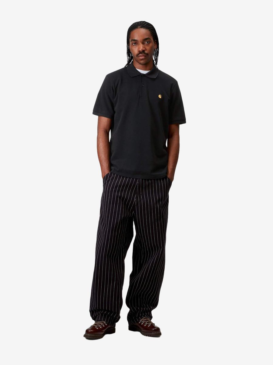 CARHARTT WIP — Футболка Поло Chase Pique Black/Gold