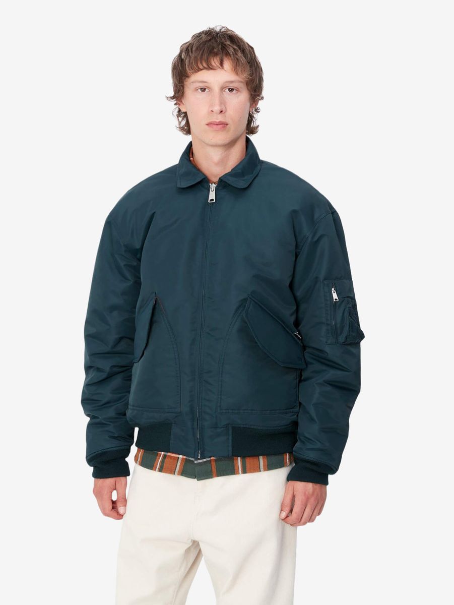CARHARTT WIP — Куртка Бомбер Olten Duck Blue/Turmeric