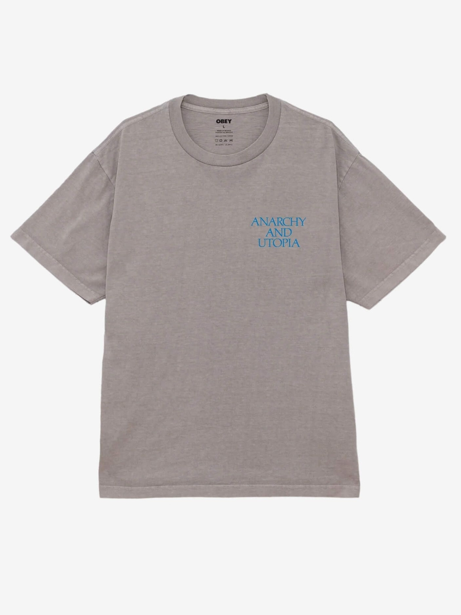 OBEY — Футболка Anarchy & Utopia Pigment Silver Grey