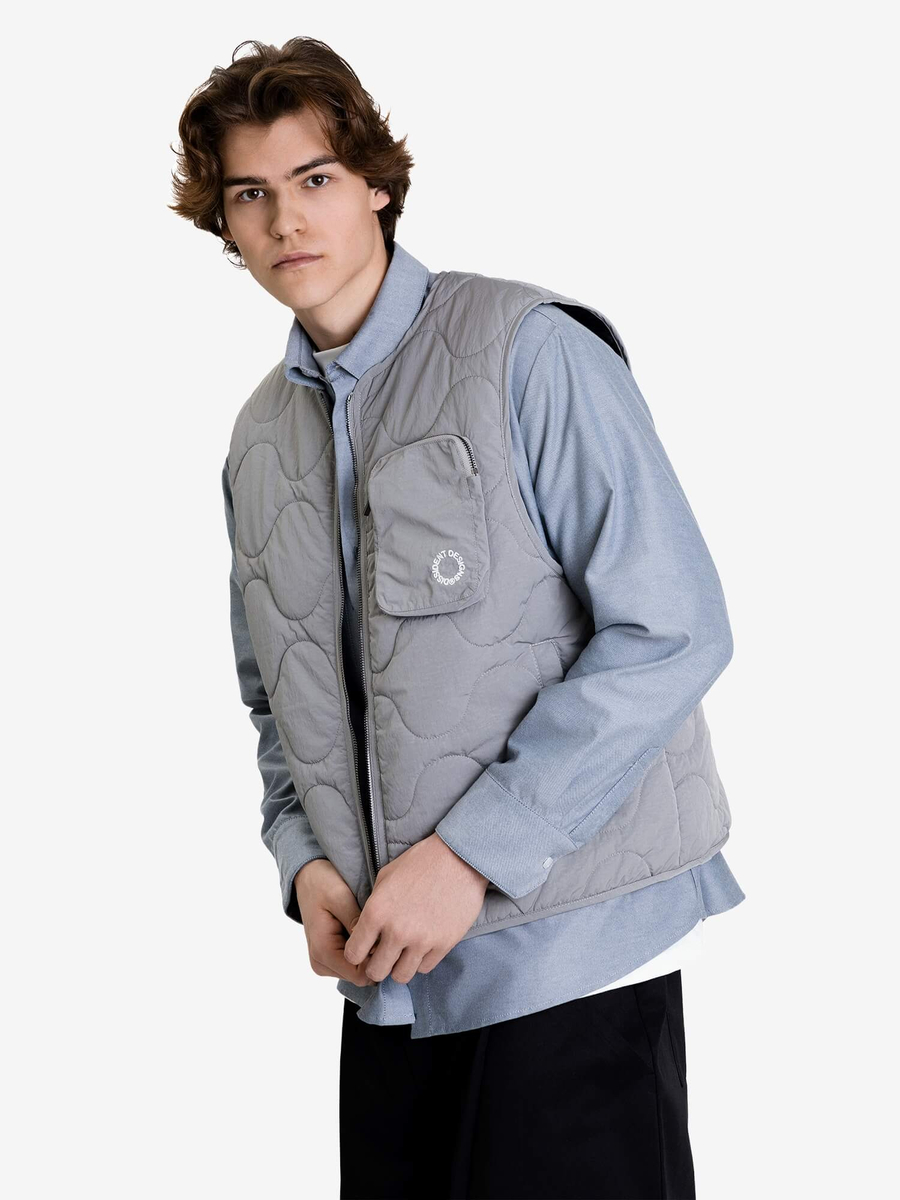 DISSIDENT — Жилетка Quilted Marble Vest in Grey