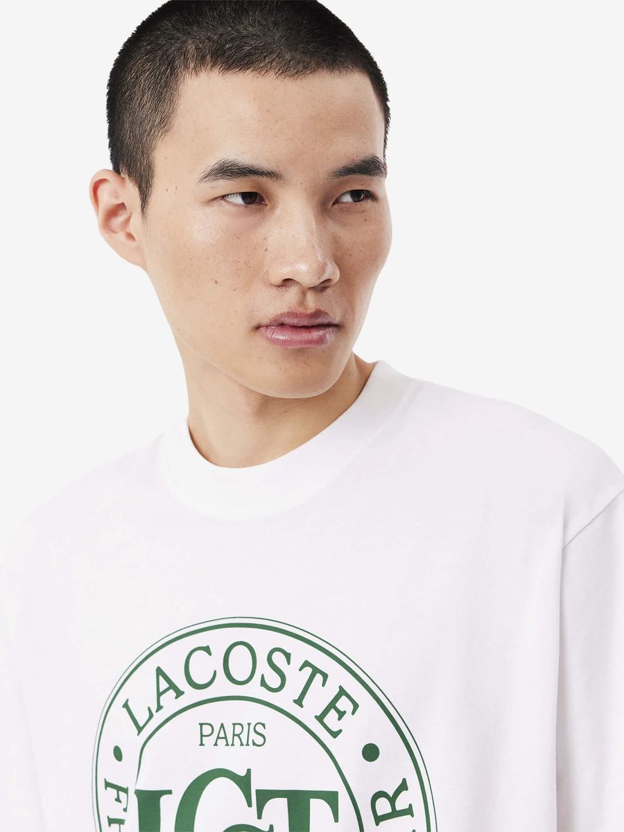 LACOSTE — Футболка Heavy Cotton Logo White/Green