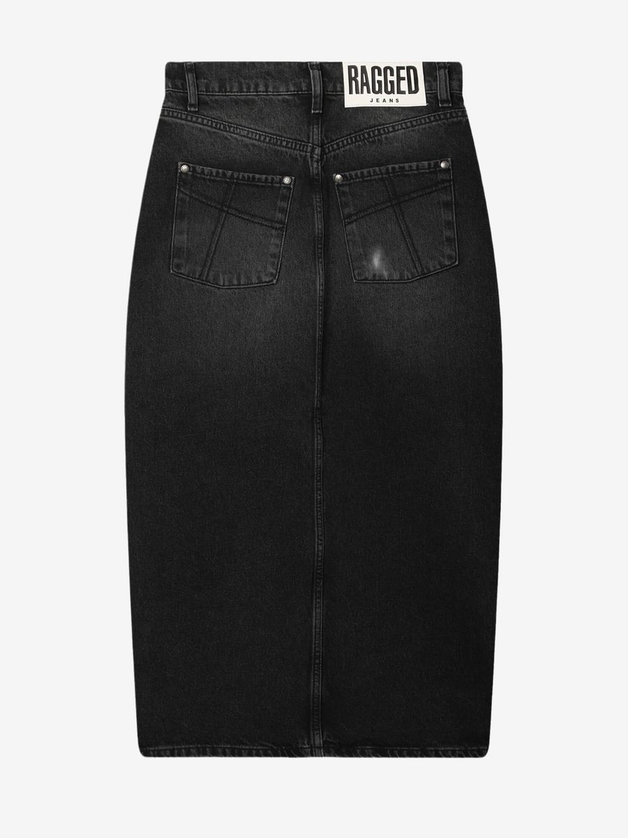 THE RAGGED PRIEST — Юбка Midi Skirt Bleack Charcoa Wash