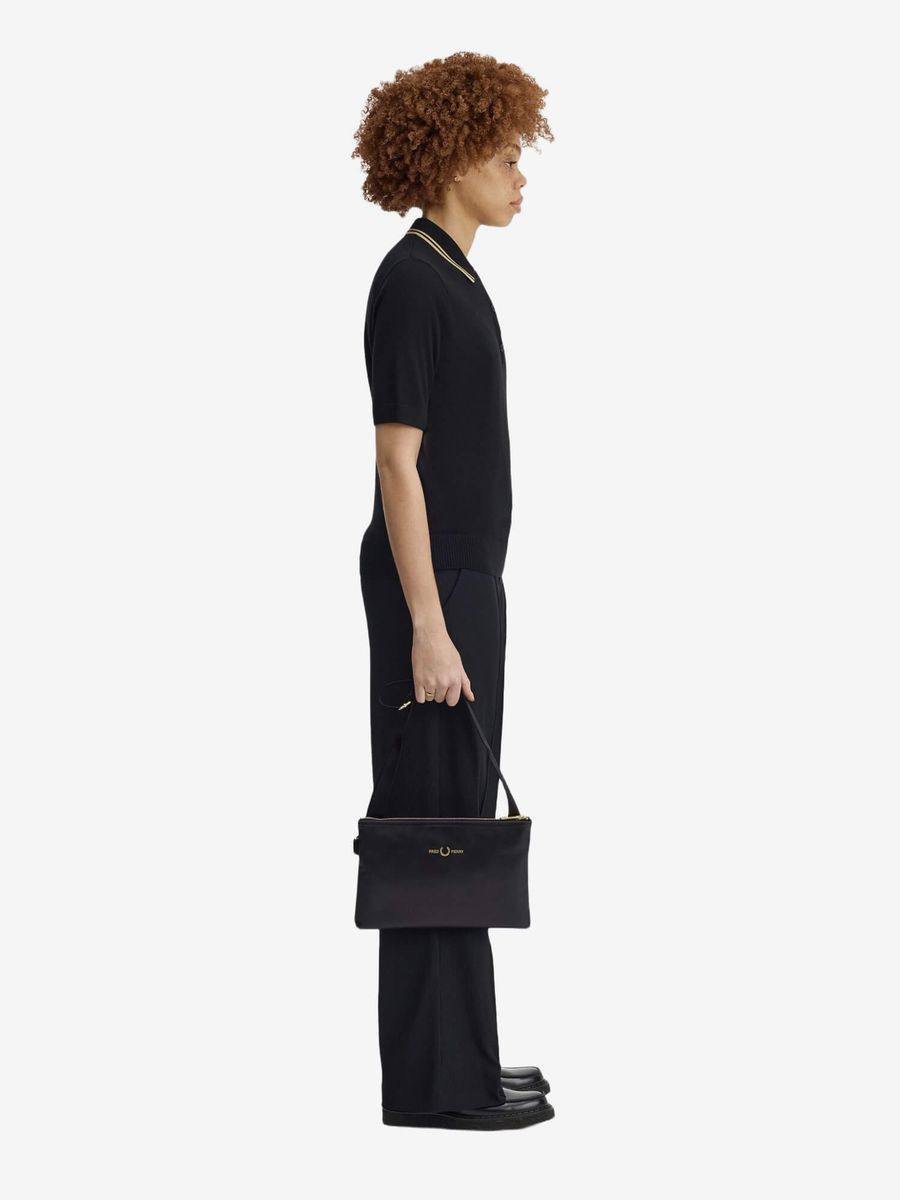 FRED PERRY — Сумка Smooth Leather Sacoche Black