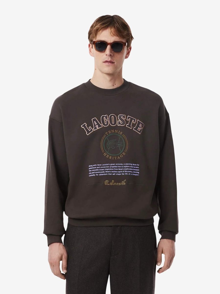 LACOSTE — Свитшот Herritage Herren Sweat Dark Brown