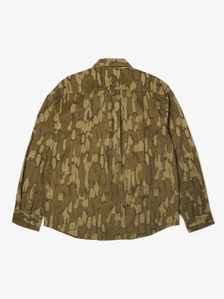 HUF — Рубашка Warped Camo Corduroy Shirt Muted Camo