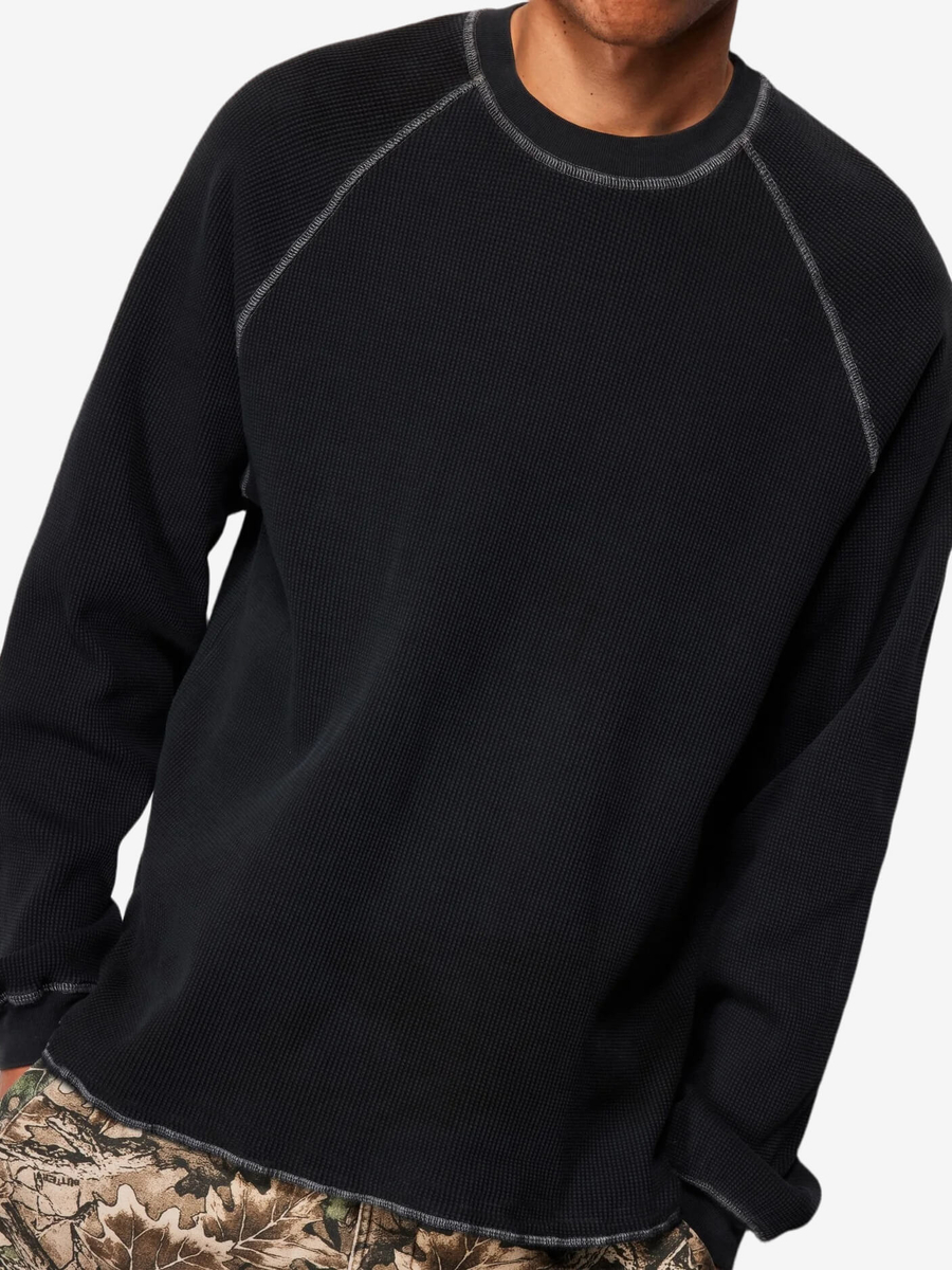 BUTTER GOODS — Лонгслив Waffle L/S Top Washed Black
