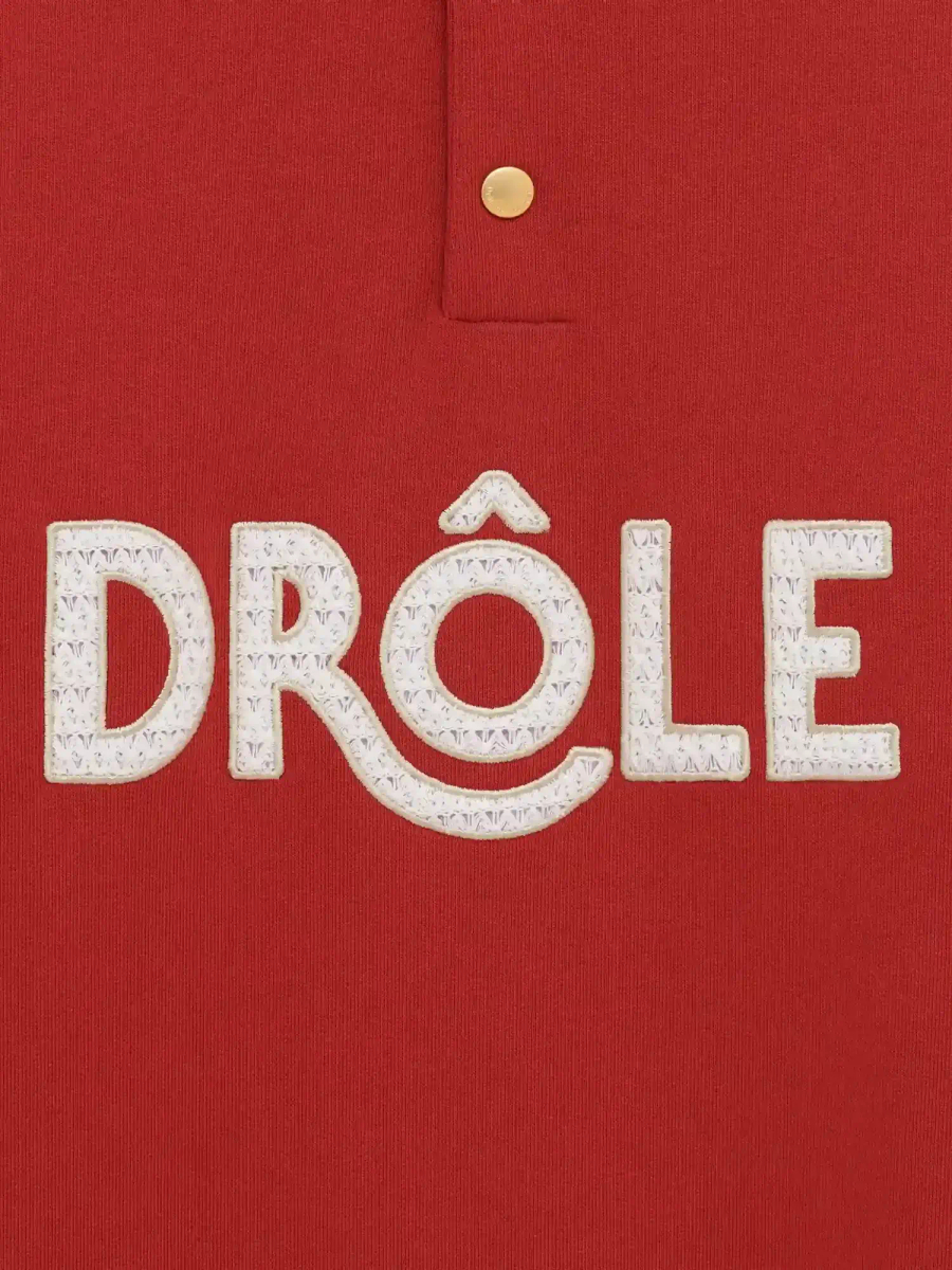 DRÔLE DE MONSIEUR — Поло Polo Drôle Col Crochet Dark Red