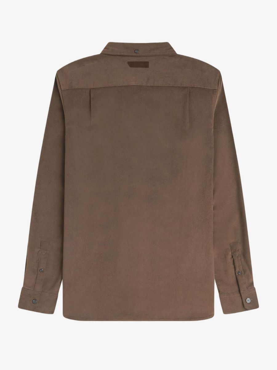 FRED PERRY — Рубашка Needle Cord Shirt Burnt Tobacco
