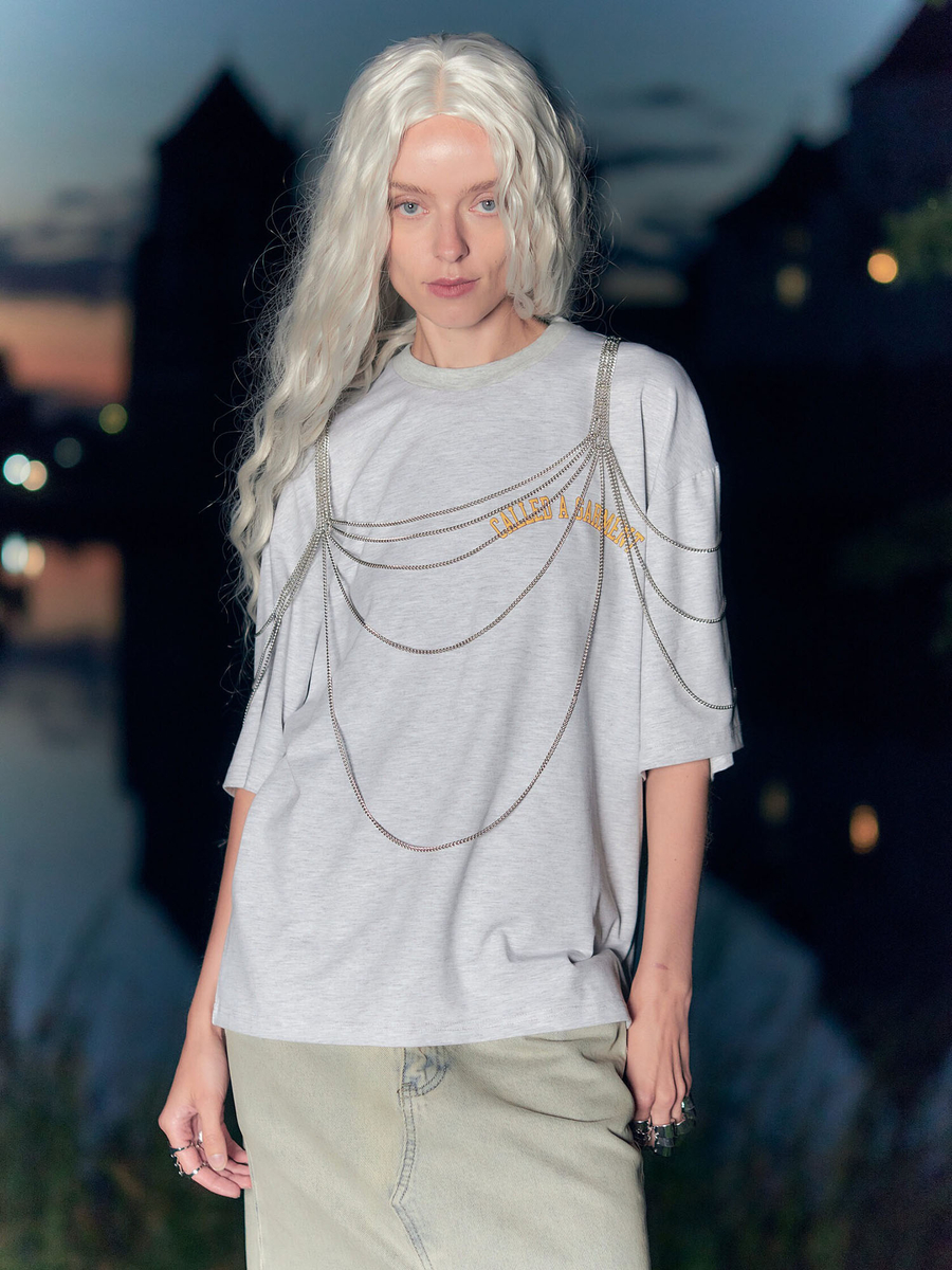 CALLED A GARMENT — Футболка Iris College Серый Меланж