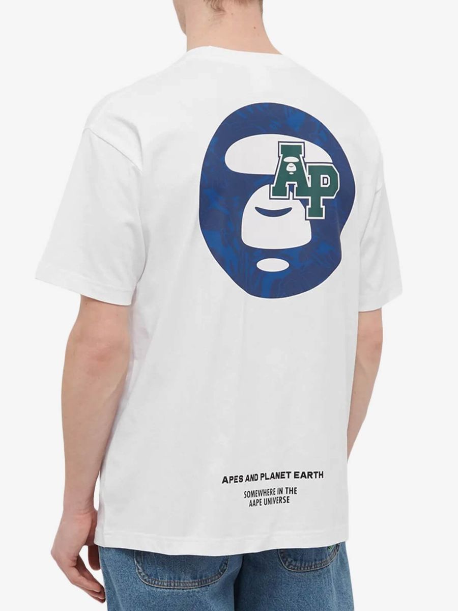 AAPE BY *A BATHING APE — Футболка Aape x Rob Flowers Papa Tee White