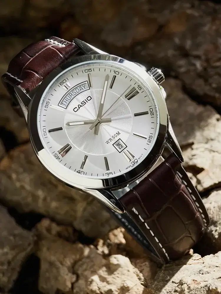 CASIO — Часы Casio Collection MTP-1381L-7A Steel Grey/Brown Leather