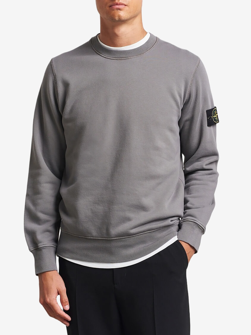 STONE ISLAND — Свитшот Organic Cotton Sweatshirt Grey