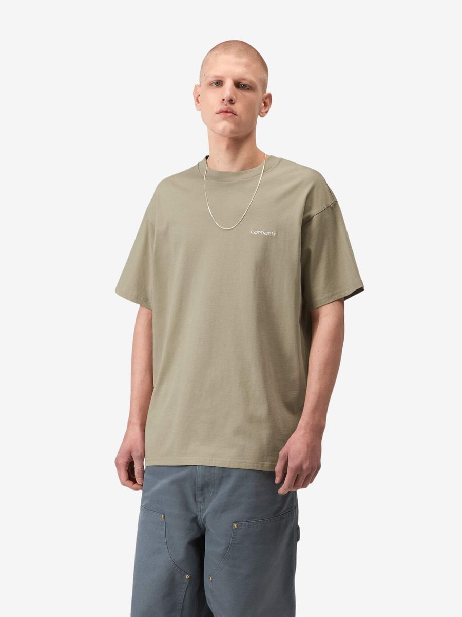 CARHARTT WIP — Футболка S/S Script Embroidery Barchan/White