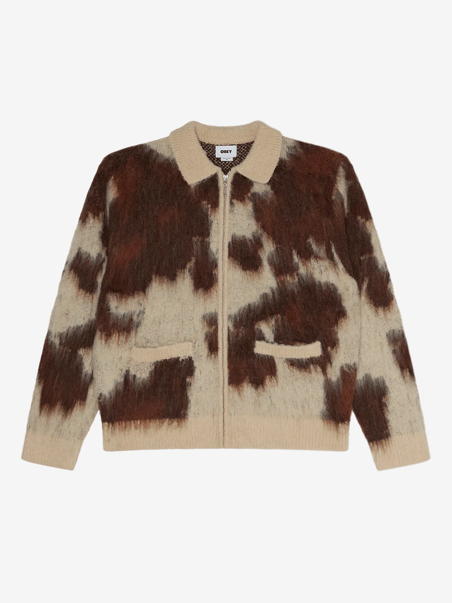 OBEY — Свитер Cow Pattern ZIP Sweater Cow Multi