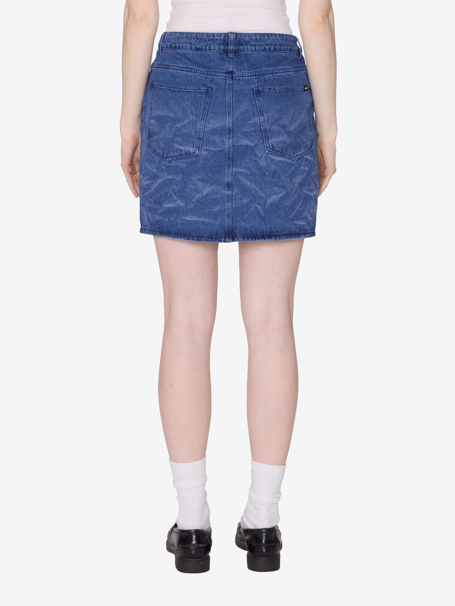 OBEY — Юбка W Trinity Wrinkle Denim Skirt Medium Stonewash Indigo