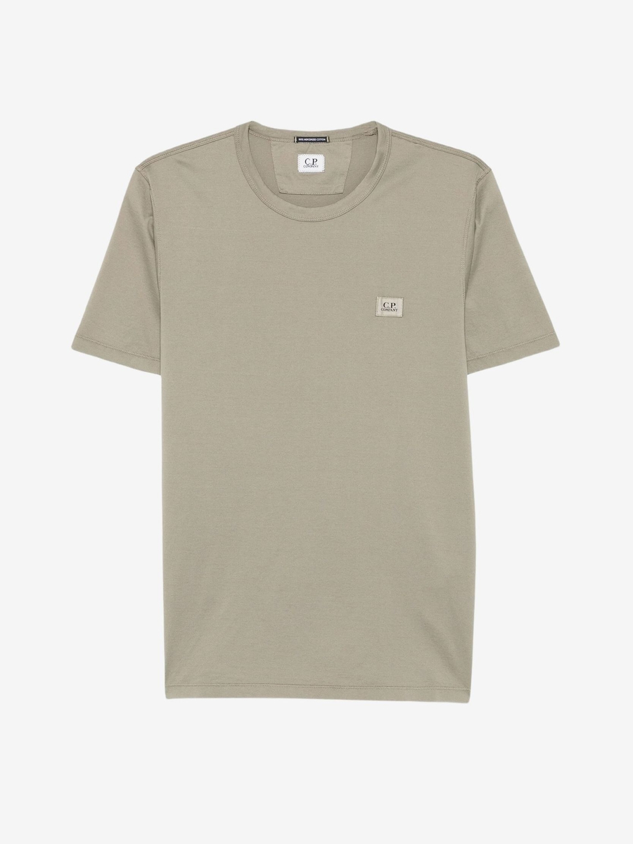 C.P. COMPANY — Футболка Mercerized Jersey 70/2 Gasato SS Patch Moss Gray