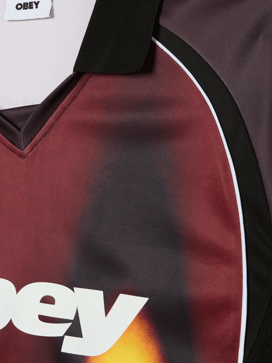 OBEY — Футболка Джерси Blurred Soccer Jersey Burnt Red Multi