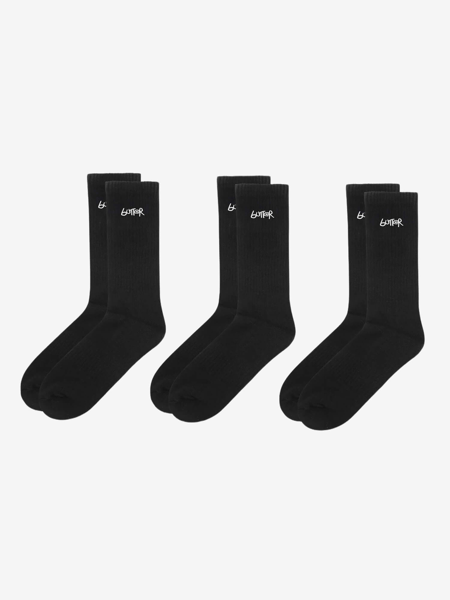 BUTTER GOODS — Носки 3-Pack Basic Socks Black os