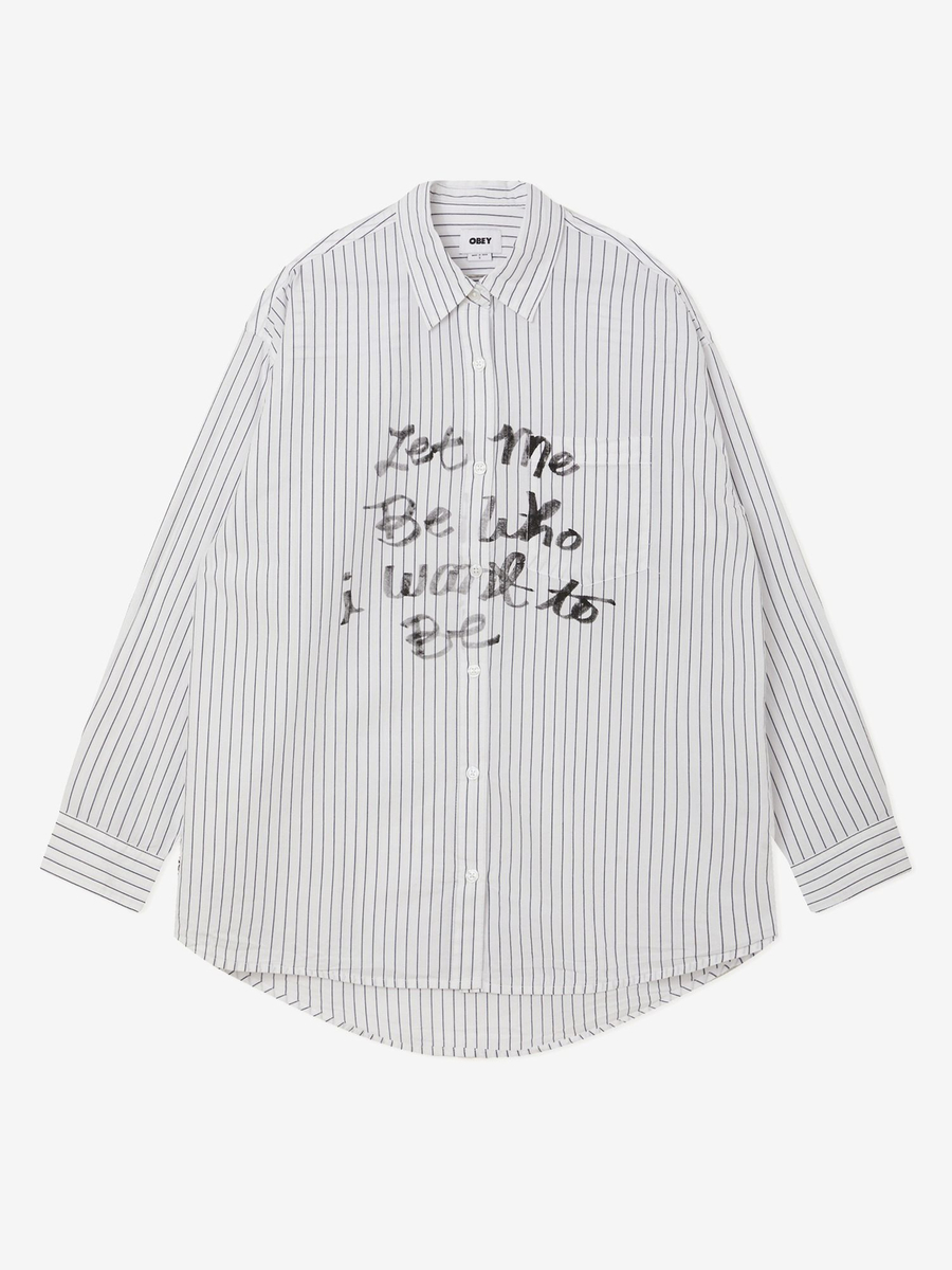 OBEY — Рубашка W Carlotta Stripe Shirt White Multi