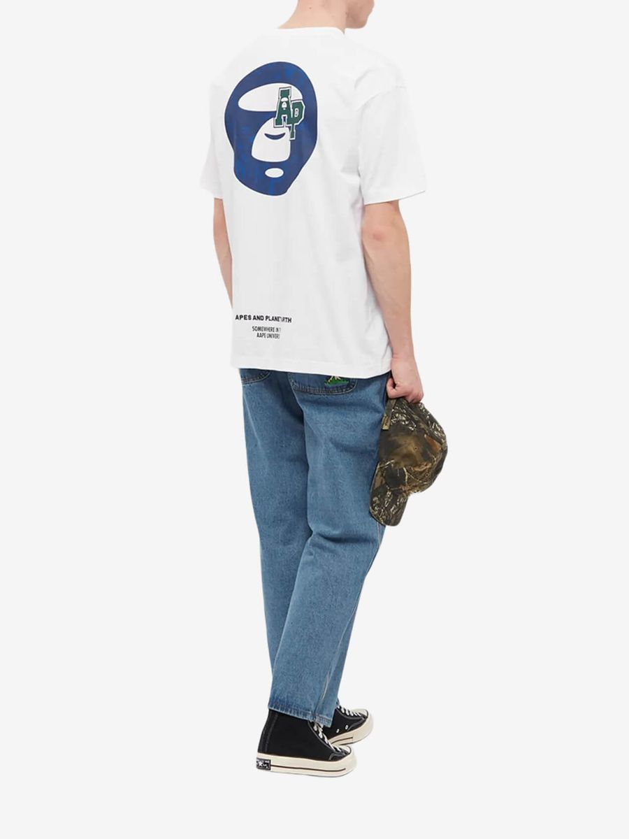 AAPE BY *A BATHING APE — Футболка Aape x Rob Flowers Papa Tee White