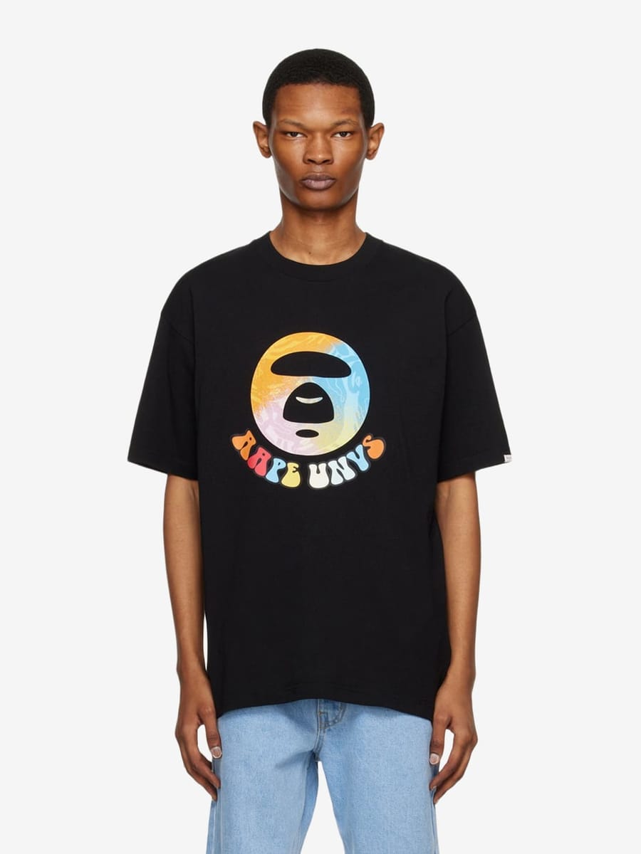 AAPE BY *A BATHING APE — Футболка UNVS Peace Tee Black