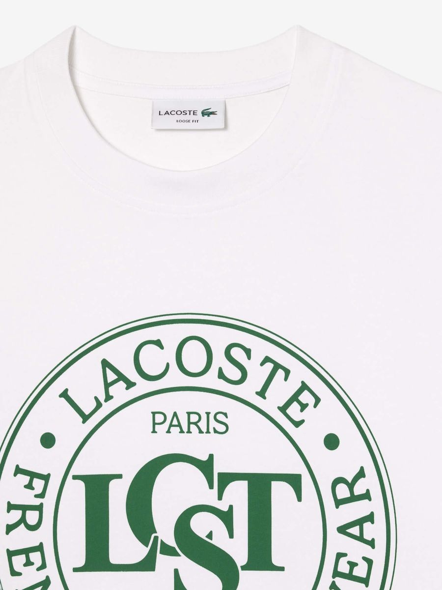 LACOSTE — Футболка Heavy Cotton Logo White/Green