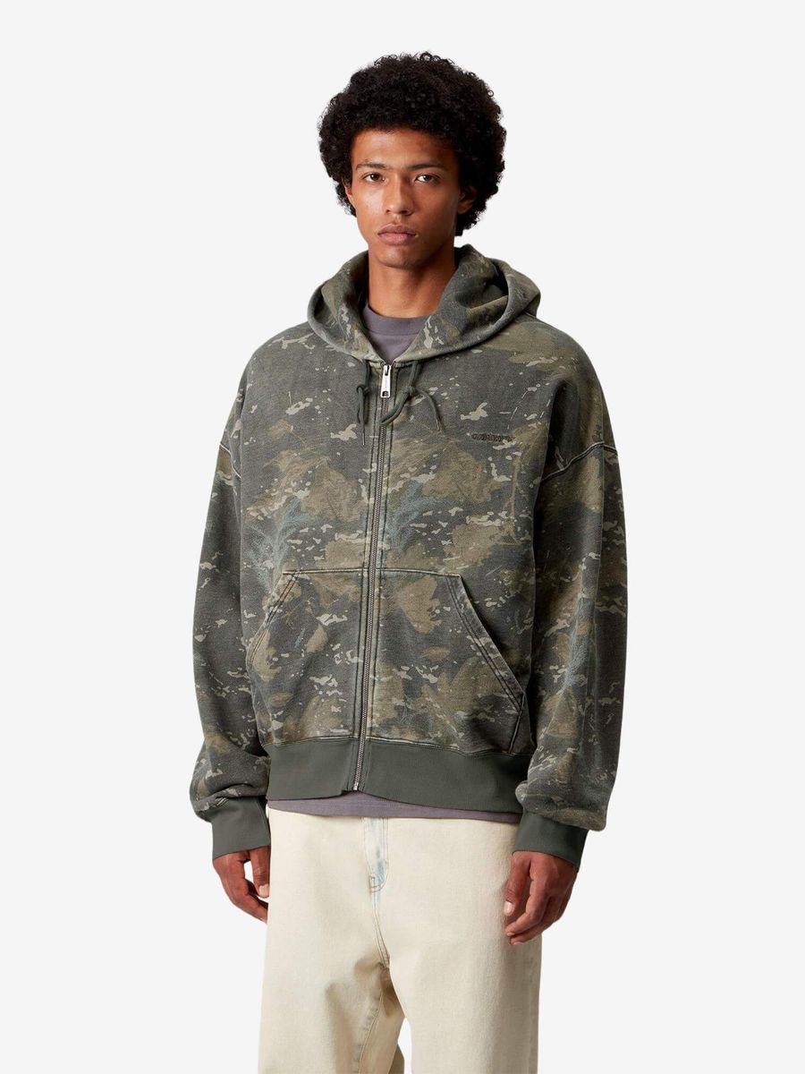 CARHARTT WIP — Худи ZIP Hooded Benton Sweat Jacket Camo Combi Green (Garment Dyed)
